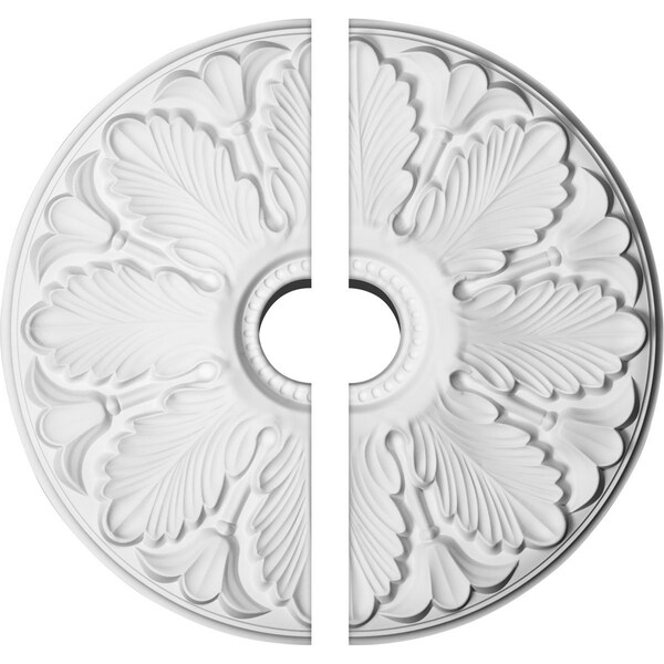Ekena Millwork Milan Ceiling Medallion, Two Piece (Fits Canopies up to 4 5/8"), 24 1/2"OD x 3 1/2"ID x 1"P CM24MI2 - main